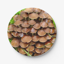Mycena inclinata Mushroom Paper Plates Pappteller