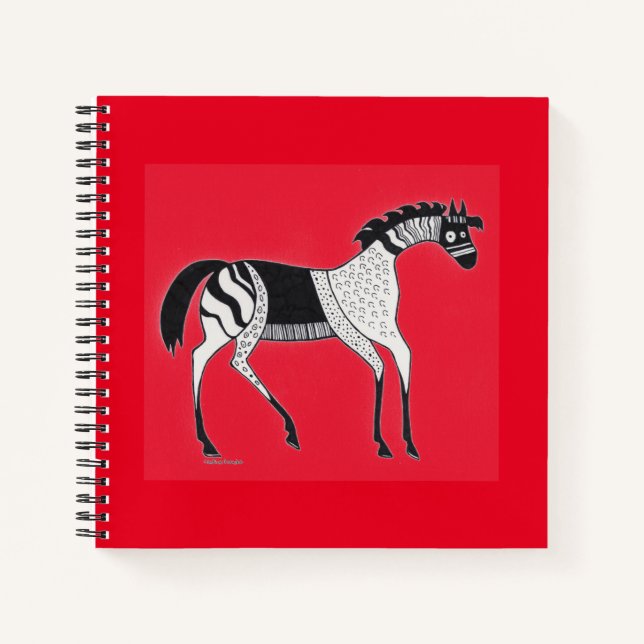 Mycenaean Griechisch Inspiriert Red Horse Notebook Notizbuch (Vorderseite)