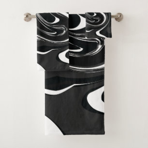 Mydeas   Black & White Gris Marbrée Paint Swirl