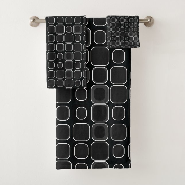 Mydeas | Carrés rétro Black & White Outline (En situation)