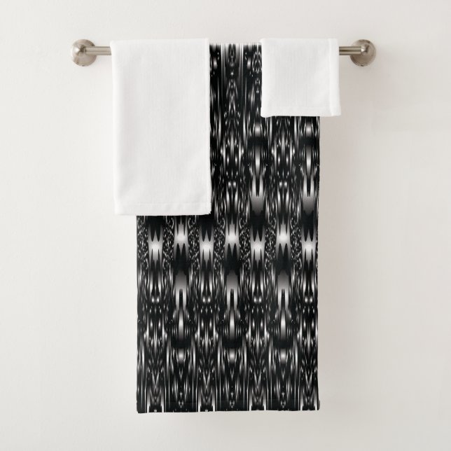 Mydeas | Ikat Abstrait gris noir et blanc teint Cr (En situation)