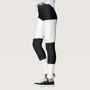 Mydeas   Schwarz-Weiß-Extra breite Streifen Leggings