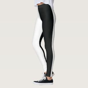 Mydeas   Schwarz-Weiß-Extra breite Streifen Leggings