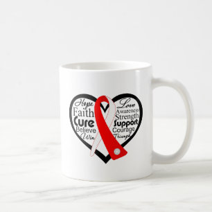 Myelodysplastic Syndrom-Herz-Band-Collage Kaffeetasse