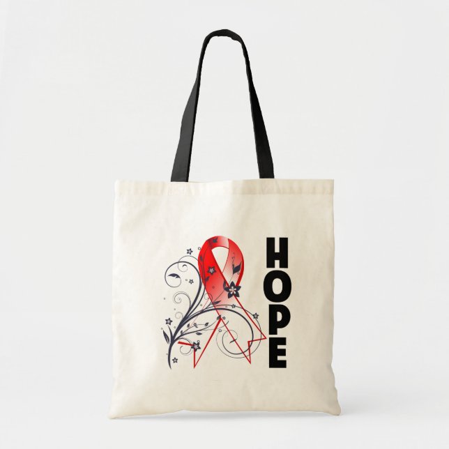 Myelodysplastische Syndrome Floral Hope Ribbon Tragetasche (Vorne)