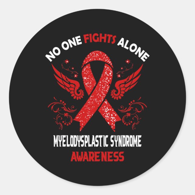 Myelodysplastisches Syndrom Mds Awareness Runder Aufkleber (Vorderseite)