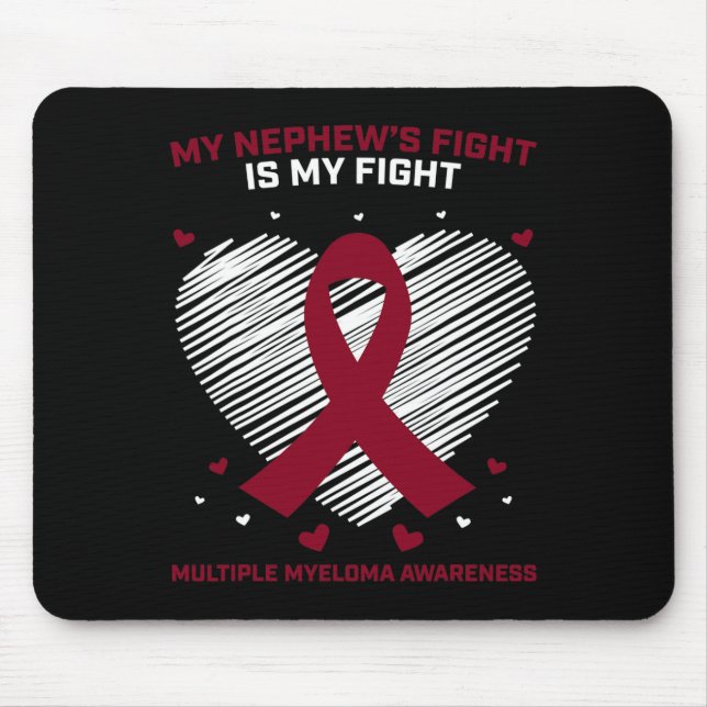 Myelom Awareness Ribbon Blood Cancer Survivor Pla Mousepad (Vorne)