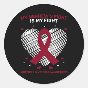 Myelom Awareness Ribbon Blood Cancer Survivor Pla Runder Aufkleber
