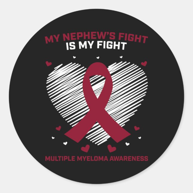 Myelom Awareness Ribbon Blood Cancer Survivor Pla Runder Aufkleber (Vorderseite)