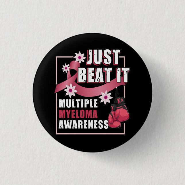 Myelom-Bewusstsein für Burgund-Ribbon-Familie Button (Vorderseite)