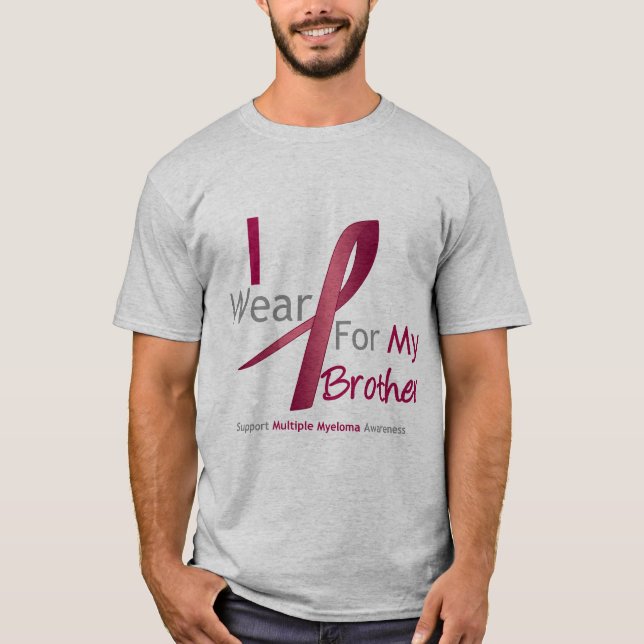 Myelom - Ich trage Burgund für meinen Bruder T-Shirt (Vorderseite)