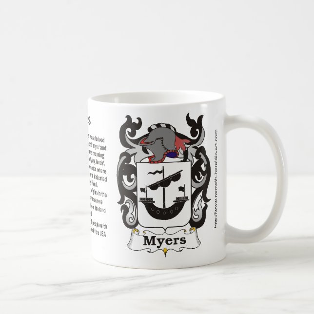 Myers-Familienwappen-Tasse Kaffeetasse (Rechts)