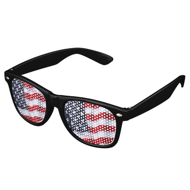 MYETV-Party-Sonnenbrille (amerikanische Flagge) Partybrille (Schrägansicht)