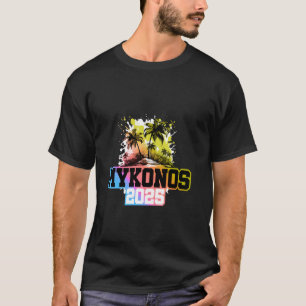 Mykonos 2025 Griechenland Buntes Teamurlaub T-Shirt