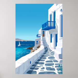 Mykonos Blue Sea View Poster