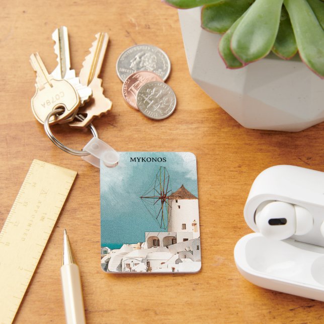 Mykonos Greece Alefkandra Windmill Schlüsselanhänger (Schreibtisch)