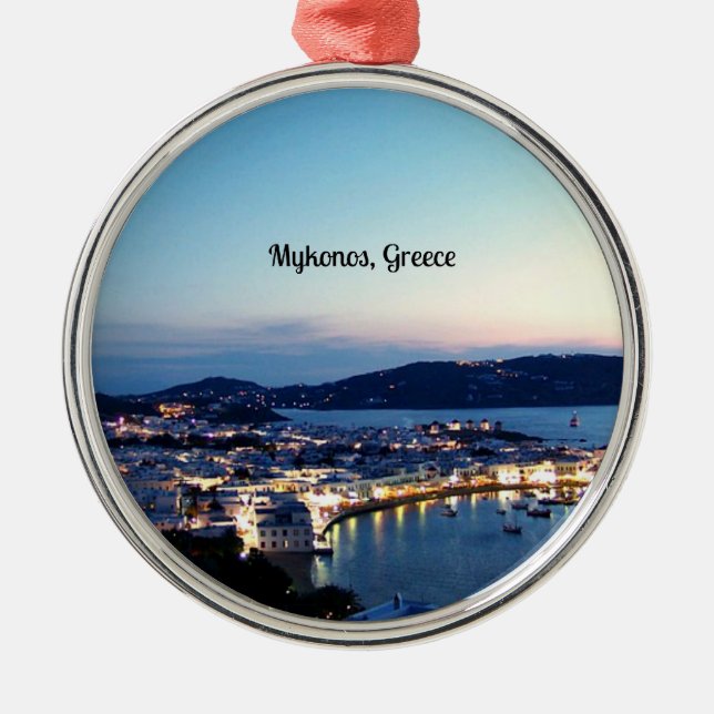 Mykonos, Greece panorama Ornament Aus Metall (Vorne)