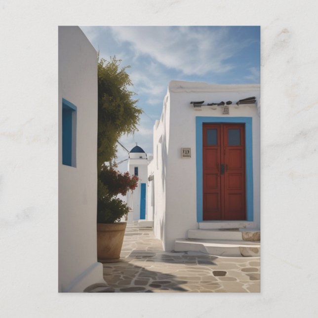 Mykonos Greece Travel Postcard Einladungspostkarte (Vorderseite)