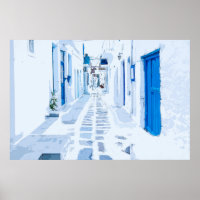 Mykonos Greece Watercolor Digitale Malerei