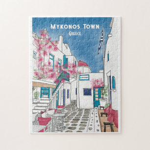 Mykonos Griechenland Farbige Reise Kunst