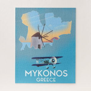 Mykonos Griechenland Karte Reiseplakat