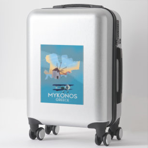 Mykonos Griechenland Karte Reiseplakat Aufkleber