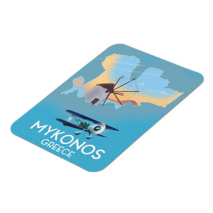 Mykonos Griechenland Karte Reiseplakat Magnet