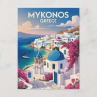 Mykonos Griechenland Küste Reise Kunst Vintage