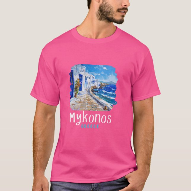 Mykonos Griechenland Malerei Mykonos T-Shirt (Vorderseite)