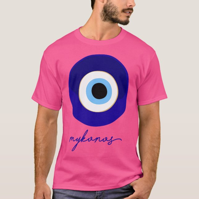 Mykonos - Griechenland Mati Edition Blue White. T-Shirt (Vorderseite)