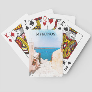 Mykonos Griechenland Ozeanblick Reise Spielkarten