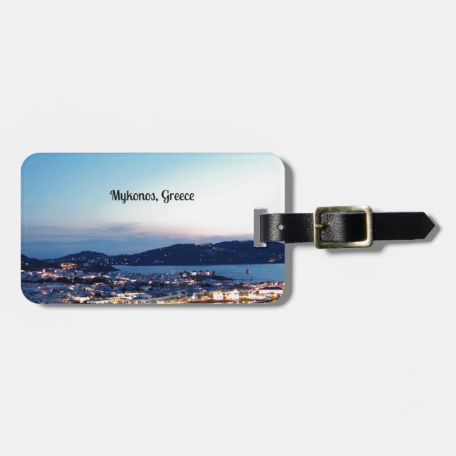 Mykonos, Griechenland Panoramafoto Gepäckanhänger (Vorderseite horizontal)