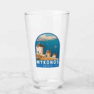 Mykonos Griechenland Reisen Kunstemblem Glas