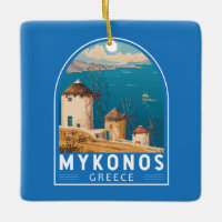 Mykonos Griechenland Reisen Kunstemblem