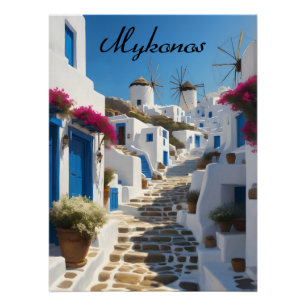 Mykonos Griechenland Reiseplakat Poster