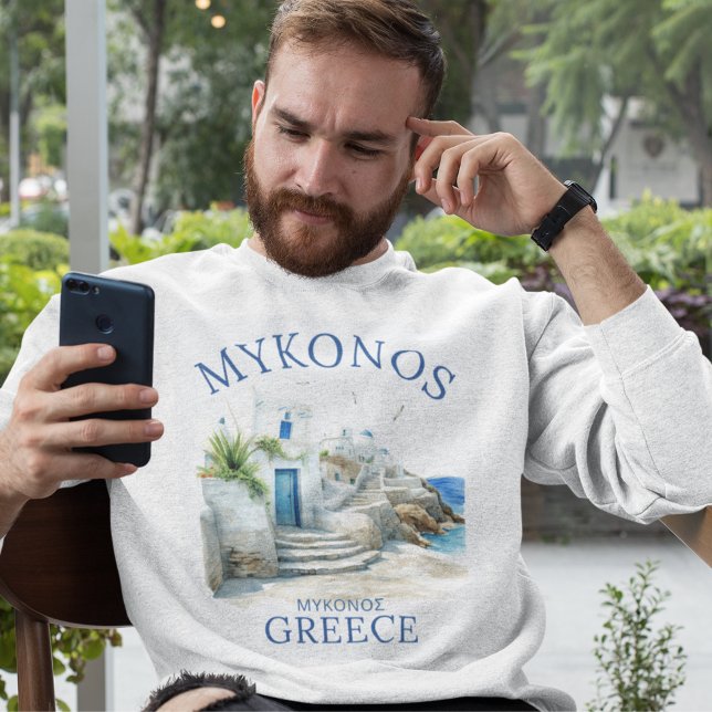 Mykonos in Watercolor Bliss Sweatshirt (Von Creator hochgeladen)