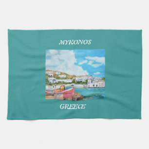 Mykonos - la Grèce - serviette de cuisine de MoJo