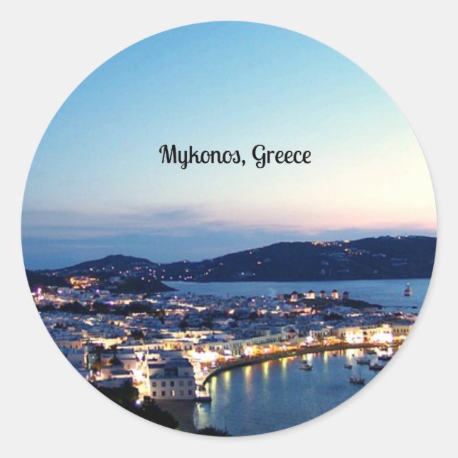 Mykonos, Landschaftsbild Griechenland Runder Aufkleber (Vorderseite)