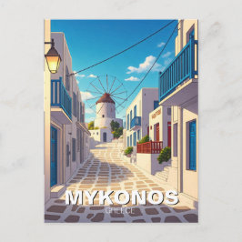 Mykonos Path Greece Cyclades Travel Postkarte