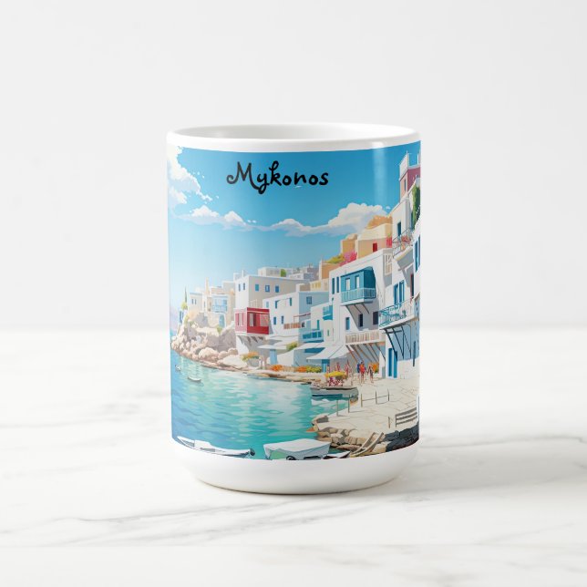 Mykonos-Sip im Stil mit einer Touch griechischen C Kaffeetasse (Mittel)