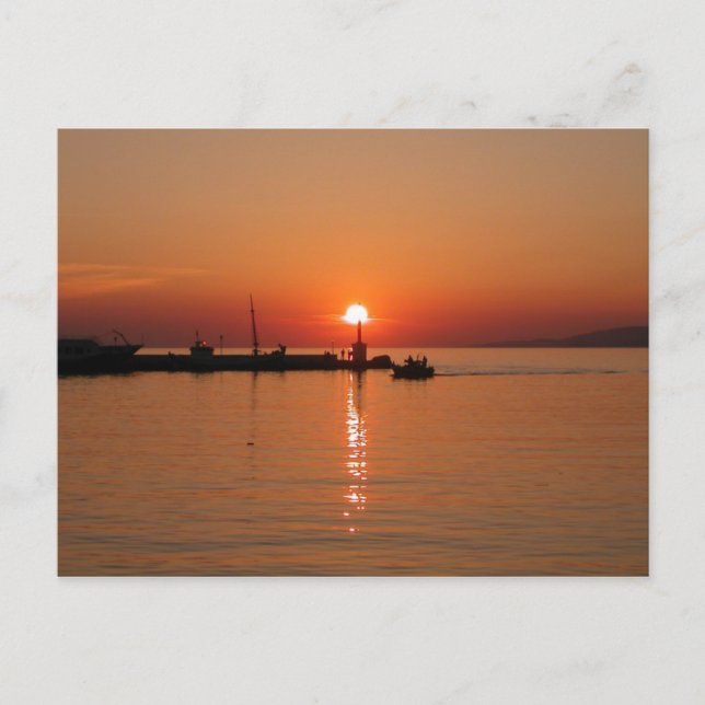 Mykonos Sunset Postcard Postkarte (Vorderseite)