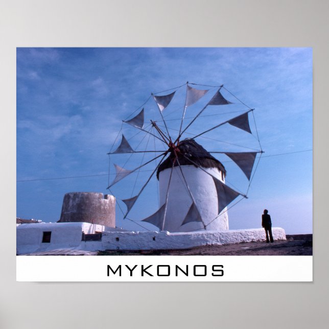 Mykonos-Windmühle Poster (Vorne)