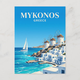 Mykonos Windmühlen Griechenland Postkarte