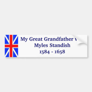 Myles Standish mein großes - Großvater Autoaufkleber