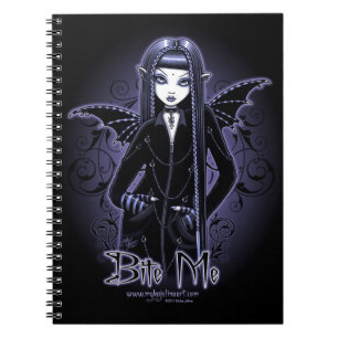 "Myna" Gothic Blue Bite Me Vampire Fee Notebook Notizblock