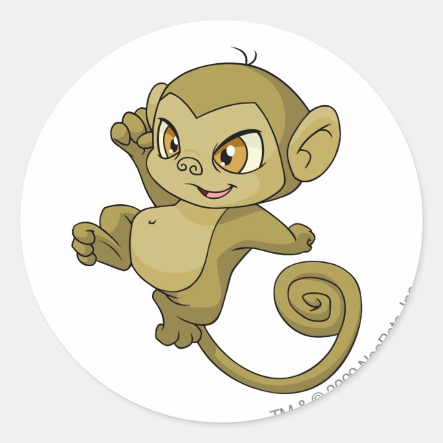 Mynci Brown Runder Aufkleber (Vorderseite)