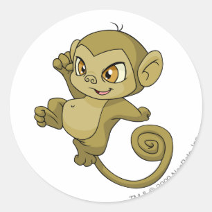 Mynci Brown Runder Aufkleber