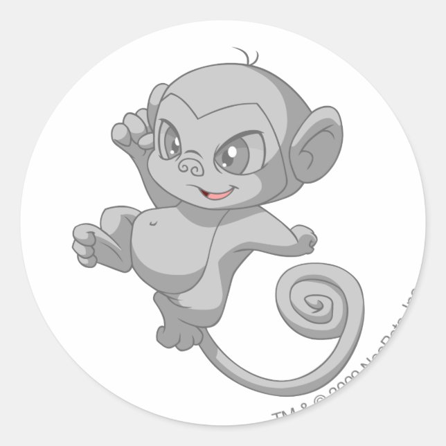 Mynci Silver Runder Aufkleber (Vorderseite)