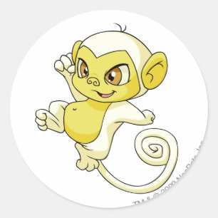 Mynci White Runder Aufkleber