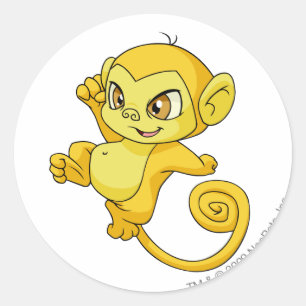 Mynci Yellow Runder Aufkleber